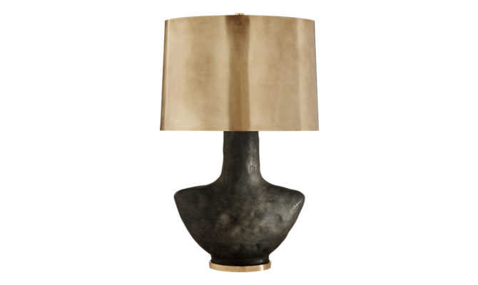 Armato Small Table Lamp Black with Antique-Burnished Brass Shade Product Image