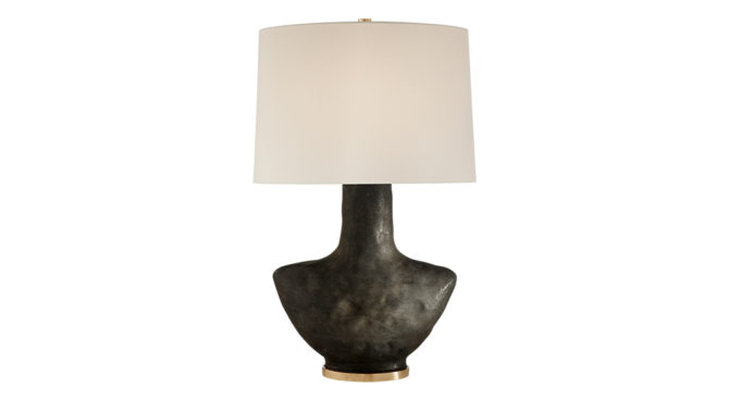 Armato Small Table Lamp Black with Linen Shade Product Image