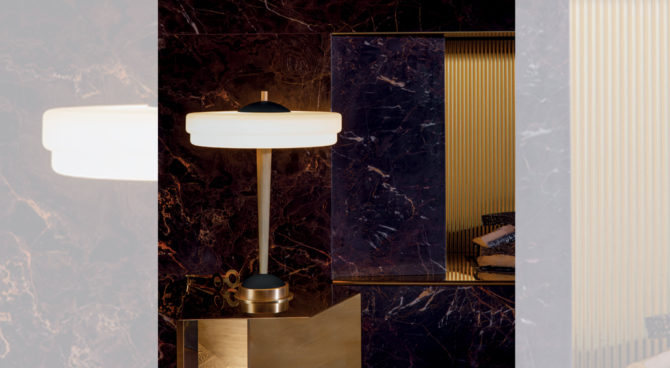 TRAVE TABLE LAMP GREEN MARBLE Product Image