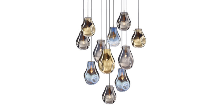 soap chandelier | 11 pcs – Gold/Blue/Silver Product Image