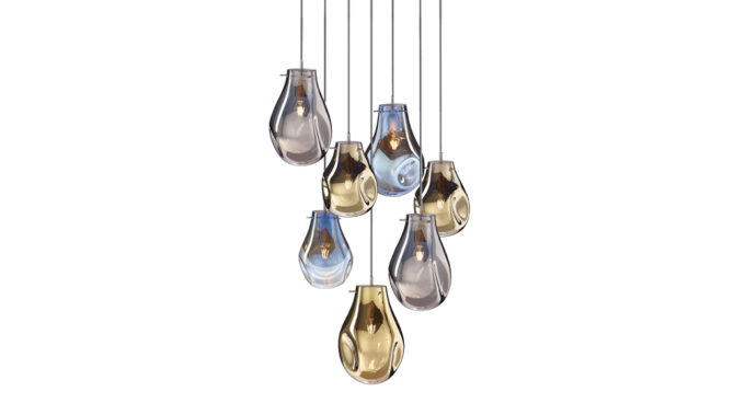 soap chandelier | 7 pcs – Gold/Blue/Silver Product Image