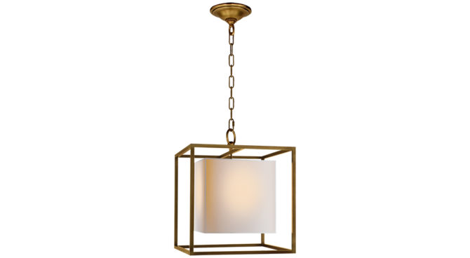 Caged Small Lantern Antique Brass Product Image