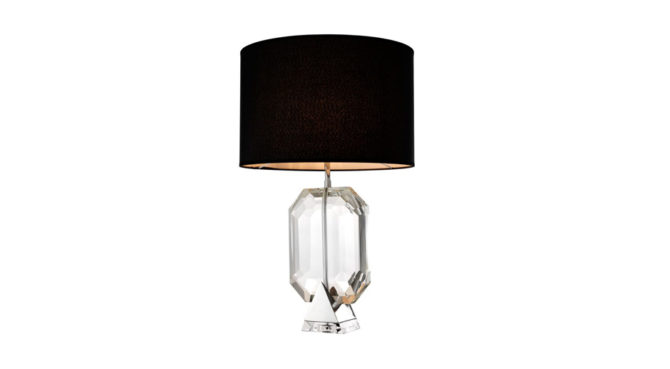 EMERALD TABLE LAMP – Nickel WITH BLACK SHADE Product Image