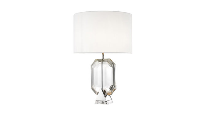 EMERALD TABLE LAMP – Nickel (white shade) Product Image