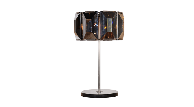 FACET CRYSTAL TABLE LAMP – Smoked Glass – Clearance Product Image