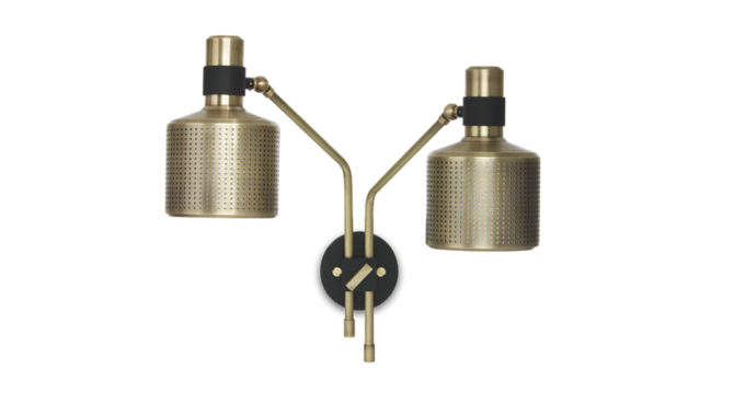 Riddle wall light – double / Brass with Black Product Image