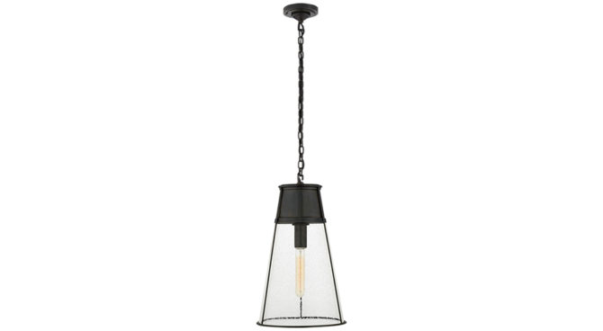 Robinson Large Pendant Bronze with Seeded Glass Product Image