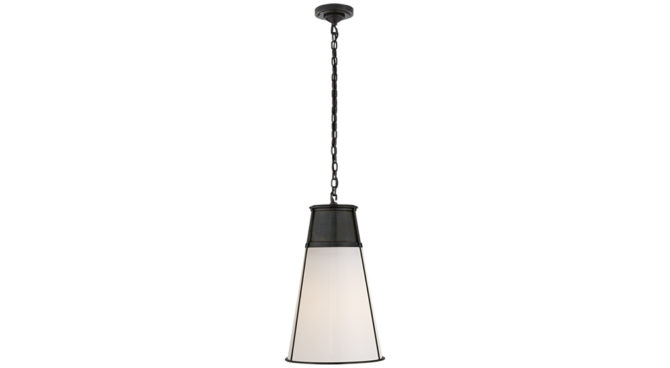 Robinson Large Pendant Bronze with White Glass Product Image