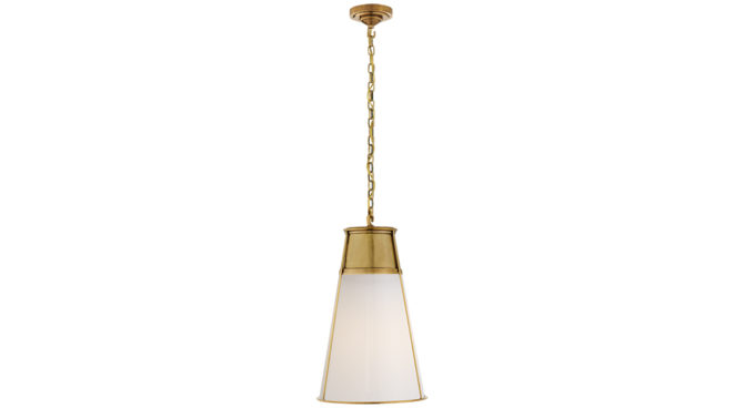 Robinson Large Pendant Brass with White Glass Product Image
