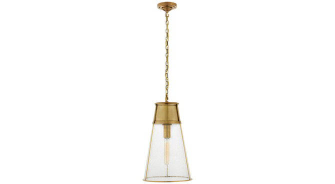 Robinson Large Pendant Brass with Seeded Glass Product Image