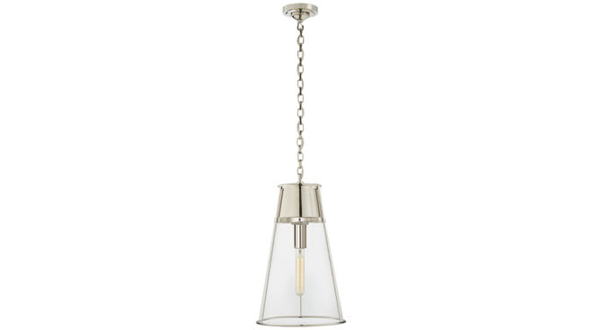 Robinson Large Pendant Polished Nickel with Clear Glass Product Image