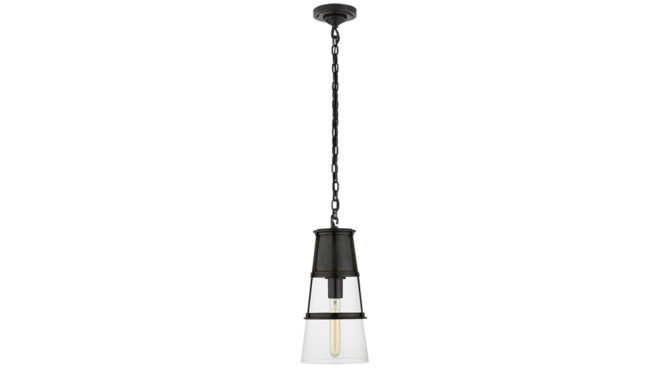 Robinson Medium Pendant Bronze with Clear Glass Product Image