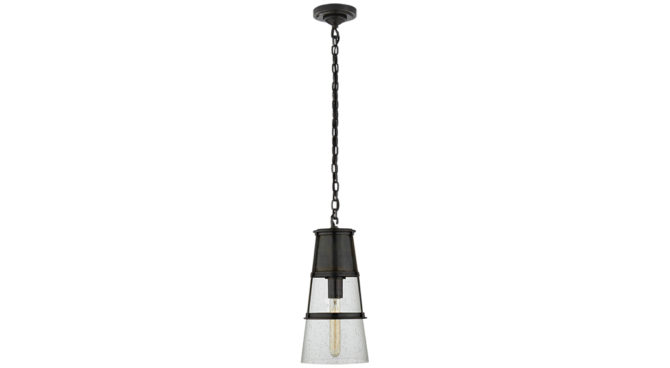 Robinson Medium Pendant Bronze with Seeded Glass Product Image