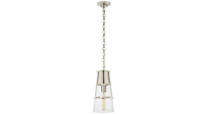 Robinson Medium Pendant Polished Nickel with Clear Glass Product Image
