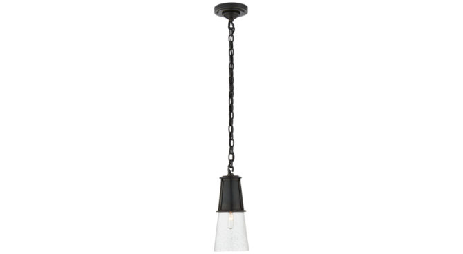 Robinson Small Pendant Bronze with Seeded Glass Product Image