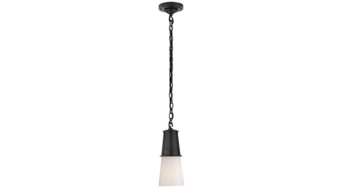 Robinson Small Pendant Bronze with White Glass Product Image
