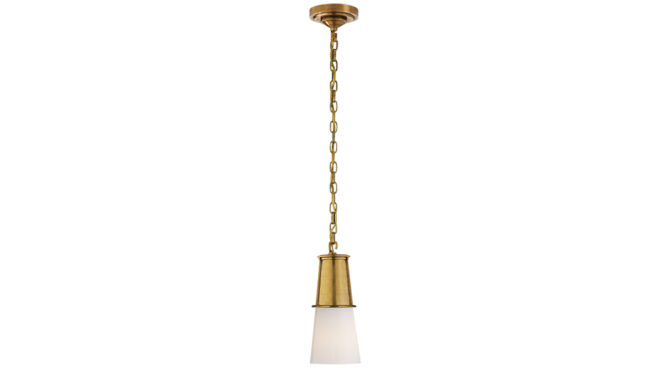 Robinson Small Pendant Brass with White Glass Product Image