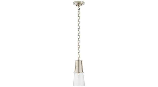Robinson Small Pendant Polished Nickel with Clear Glass Product Image