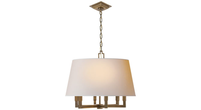 Square Tube Hanging Shade Brass Product Image