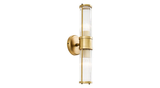 CLARIDGES DOUBLE WALL LAMP – Antique Brass Product Image