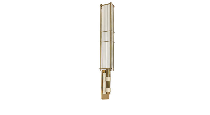 Arbor Wall Light / Brass and Matte Old English White Product Image