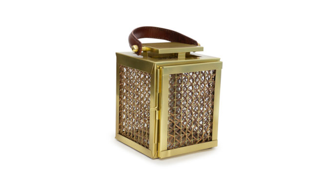 Derby Lantern / Antique Brass & Cane – XS Product Image