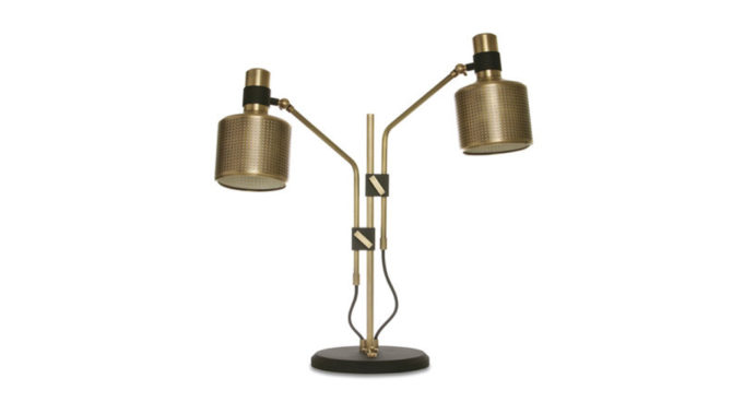 Riddle Table Lamp – Double / Brass with black Product Image