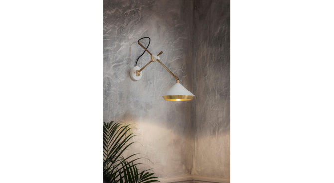 Shear wall light Brass and White Product Image