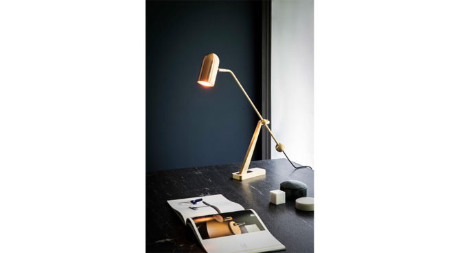 STASIS TABLE LAMP Brass and Polished Copper Product Image