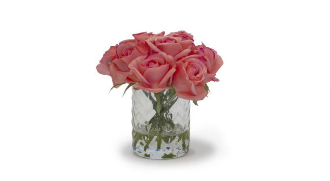 Côte Noire – Herringbone Rose Buds Peach in Clear Vase Product Image