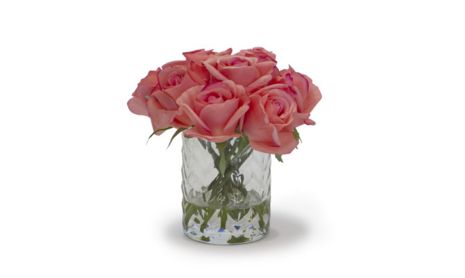 Côte Noire – Herringbone Rose Buds Peach in Clear Vase Product Image
