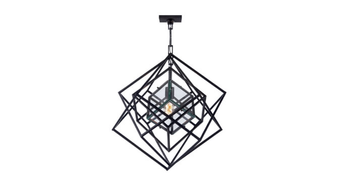 Cubist Small Chandelier in Aged Iron Product Image