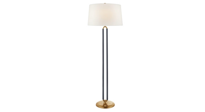 Cody Large Floor Lamp – Natural Brass / Navy Product Image
