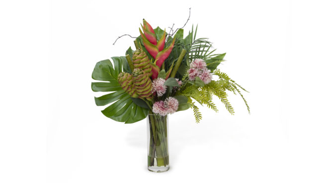 Heliconia Sweet Gum Blossom mixed in Vase Product Image