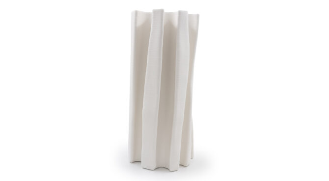 Box Pleat Vase Ivory – Large Product Image